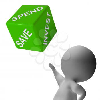Spend Invest Or Save Dice Shows Budget Finance And Income