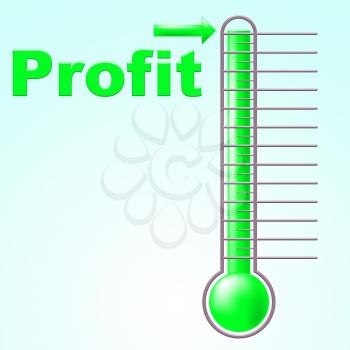 Thermometer Profit Showing Earnings Centigrade And Earn