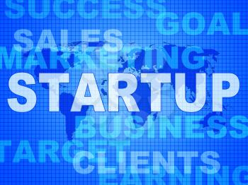 Startup Words Representing Funding Enterprise And Launch