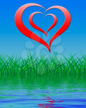 Heart On Background Displaying Romance Love And Passion