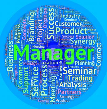 Manager Word Indicating Management Text And Principal