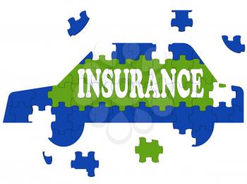 Car Insurance Showing Protection Against Automobile Accident