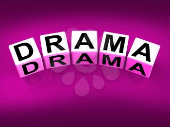 Drama Blocks Indicating Dramatic Theater or Emotional Feelings