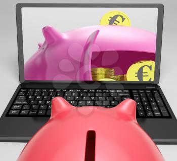 Piggy Vault With Coins Shows Banking Insurance Or Safety