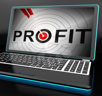 Profit On Laptop Showing Expected Incomes And Growth