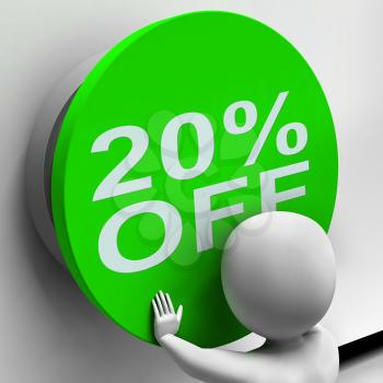 Twenty Percent Off Button Showing 20 Price Reduction
