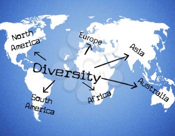 Diversity World Indicating Mixed Bag And Variation