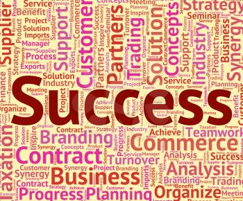 Success Word Showing Succeed Winning And Words