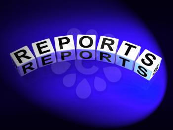 Reports Dice Representing Reported Information or Articles