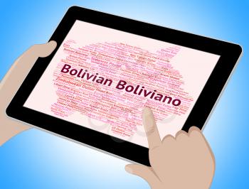 Bolivian Boliviano Representing Currency Exchange And Words