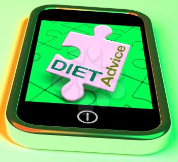 Diet Advice On Smartphone Showing Healthy Diets Online