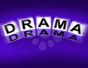 Drama Blocks Displaying Dramatic Theater or Emotional Feelings