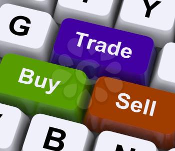 Buy Trade And Sell Keys Representing Commerce Online