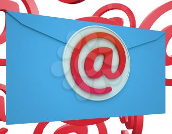 Email Icon Showing Online Mailing Communication Support