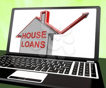House Loans Home Laptop Meaning Borrowing And Mortgage