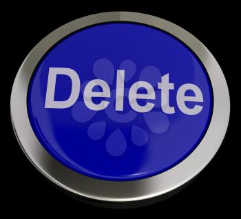 Delete Button In Blue For Erasing Trash