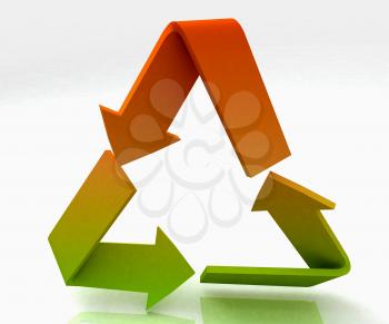 Coloured Recycle Symbol Showing Recycling And Eco Friendly