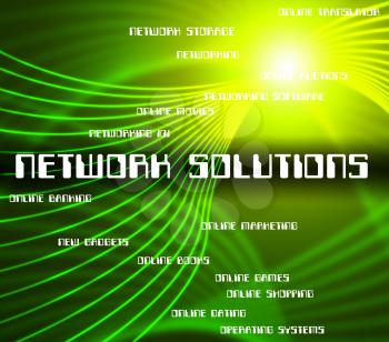 Network Solutions Indicating Global Communications And Success