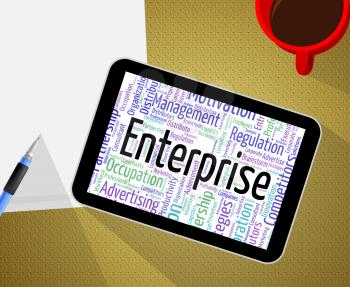Enterprise Word Indicating Venture Operation And Firm