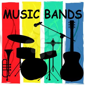 Music Bands Representing Sound Track And Groups