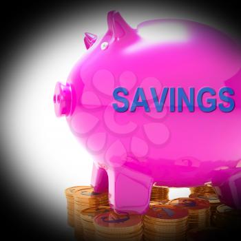 Savings Piggy Bank Coins Meaning Spare Funds And Bank Account