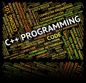 C++ Programming Showing Software Development And Words