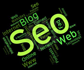 Seo Word Showing Online Websites And Engine 