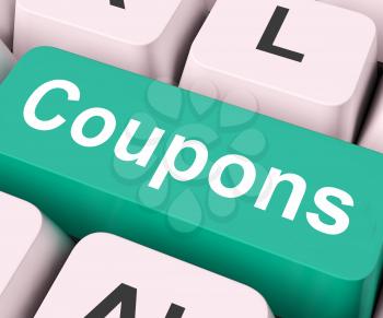Coupons Key On Keyboard Meaning Voucher Token Or Slip

