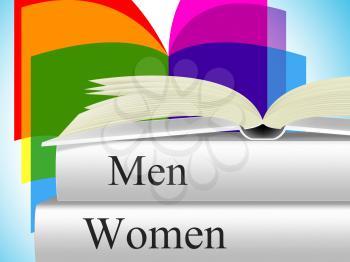 Man Books Indicating Ladies Women And Male