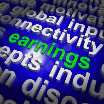 Earnings Showing Wage Prosperity, Career, Revenue And Income