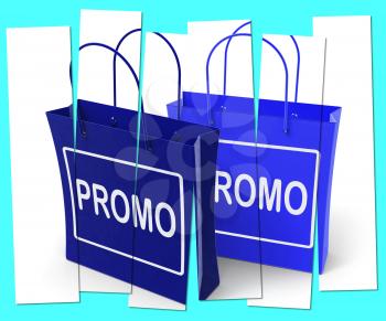 Promo Shopping Bags Showing Discount Reduction Or Sale