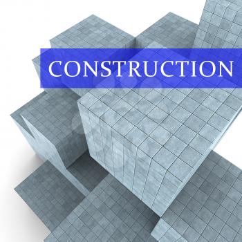 Construction Blocks Indicating Building Built And Property 3d Rendering