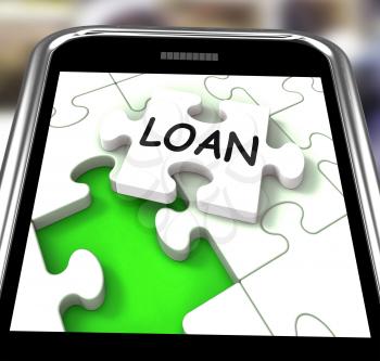 Loan Smartphone Showing Online Financing And Lending