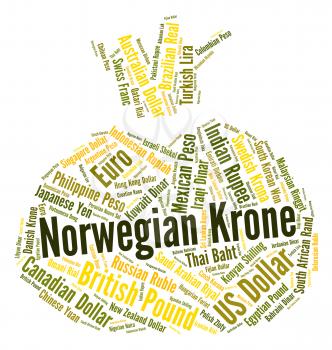 Norwegian Krone Showing Foreign Exchange And Wordcloud 