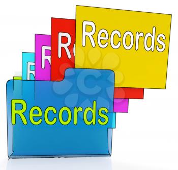 Records Folders Showing File Reports Or Evidence