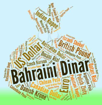 Bahraini Dinar Representing Currency Exchange And Foreign 