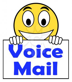 Voice Mail On Sign Showing Talk To Leave Message