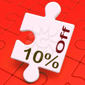 Ten Percent Off Puzzle Meaning Reductions Or Sale
