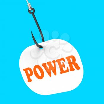 Power On Hook Showing Super Energy And Success