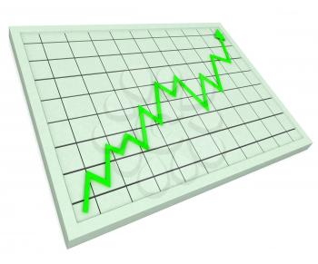 Green Graph Showing Profit Increase Achievement Progress