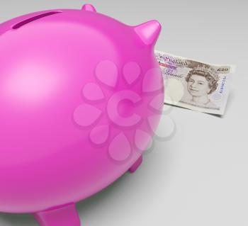Pounds Piggy Showing Profit And Interest Saved