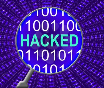 Internet Hacked Representing Websites Crack And Digital