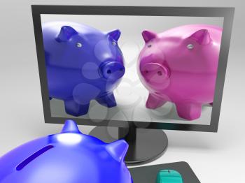 Piggy Duo Showing Family Investing For Security