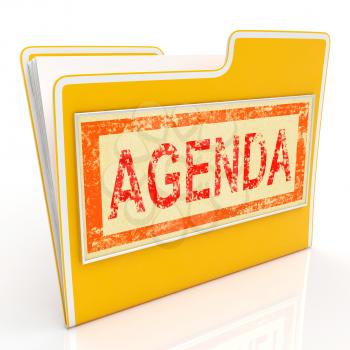 File Agenda Representing Document Organized And Folders