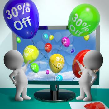 Balloons From Computer Show Sale Discount Of Thirty Percent