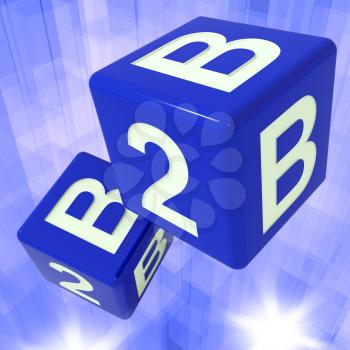 B2B Dice Background Showing Commercial Deals And Business Trades
