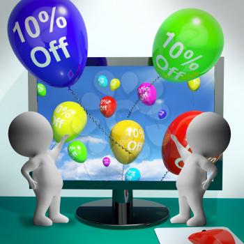Balloons From Computer Show Sale Discount Of Ten Percent