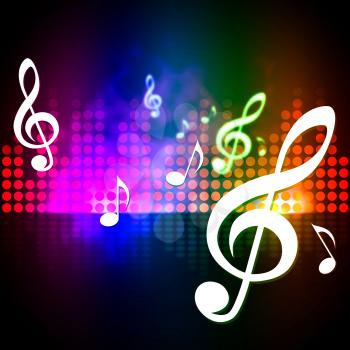 Treble Clef Background Meaning Music Frequency Display

