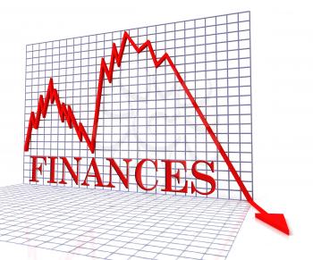 Finances Graph Negative Meaning Forecast Graphics And Earnings 3d Rendering
