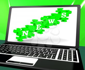 News On Laptop Shows Newsletters And Online Journalism
